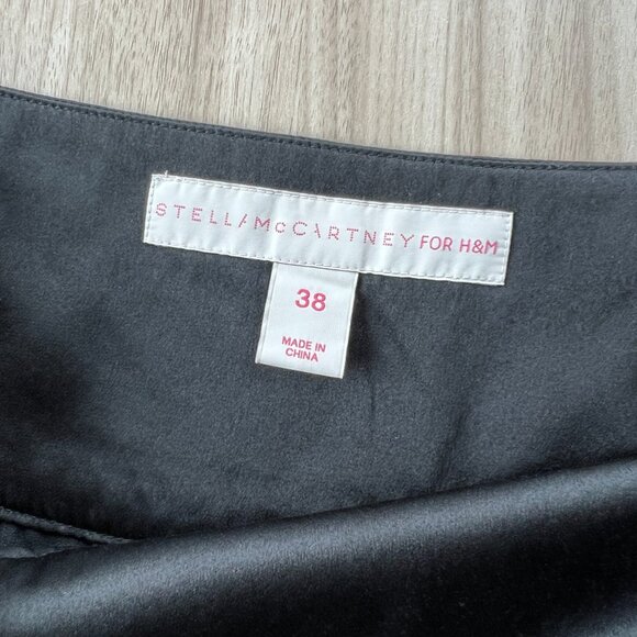 Stella McCartney x H&M Black 100% Silk Side Zip Pencil Skirt w/ Pockets 38/US 8 - Picture 4 of 14